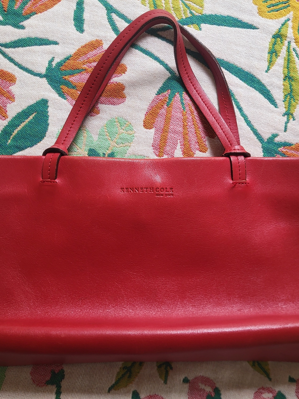 Kenneth Cole Red Leather Hand Bag